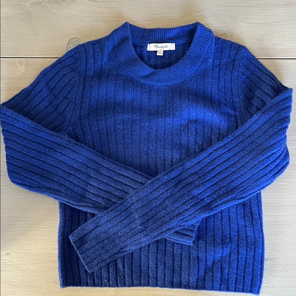 Madewell Ribbed Royal Blue Knit Sweater